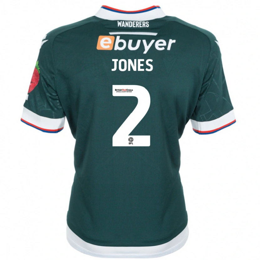 Danxen Dame Gethin Jones #2 Mørk Grønn Bortetrøye Drakt Trøye 2024/25 Skjorter T-Skjorte