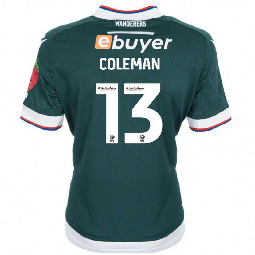 Danxen Dame Joel Coleman #13 Mørk Grønn Bortetrøye Drakt Trøye 2024/25 Skjorter T-Skjorte