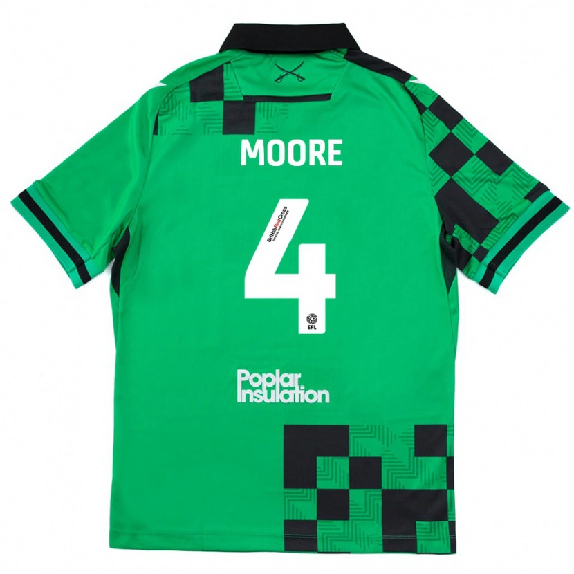 Danxen Dame Taylor Moore #4 Grønn Svart Bortetrøye Drakt Trøye 2024/25 Skjorter T-Skjorte
