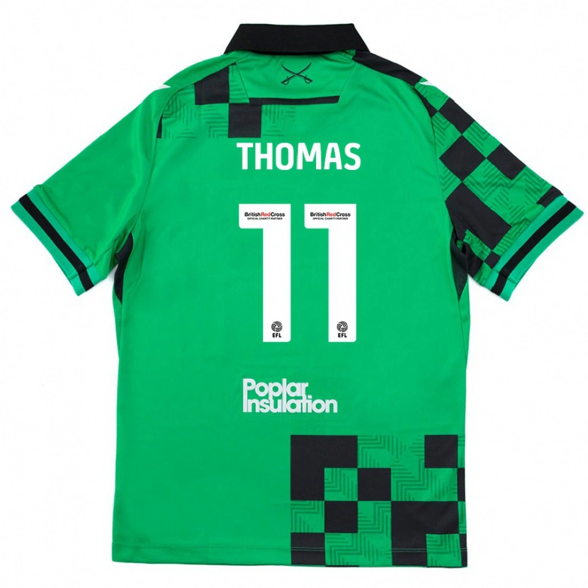 Danxen Dame Luke Thomas #11 Grønn Svart Bortetrøye Drakt Trøye 2024/25 Skjorter T-Skjorte