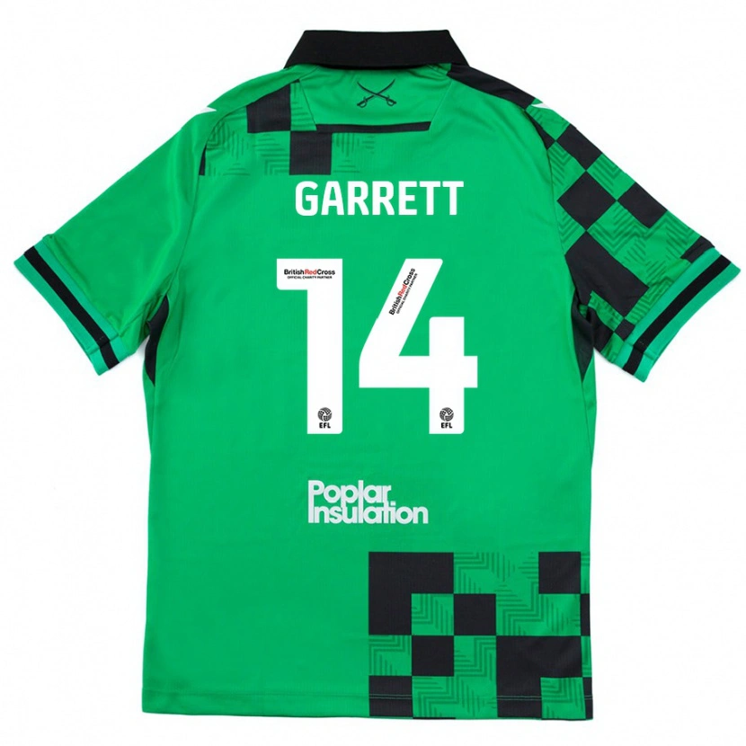 Danxen Dame Jake Garrett #14 Grønn Svart Bortetrøye Drakt Trøye 2024/25 Skjorter T-Skjorte