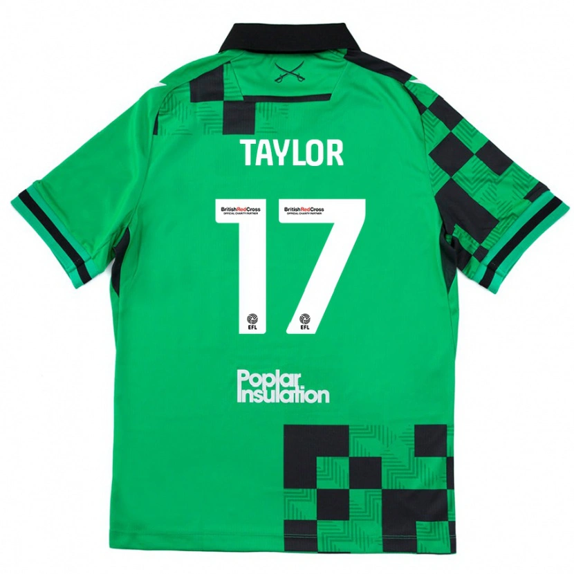 Danxen Dame Connor Taylor #17 Grønn Svart Bortetrøye Drakt Trøye 2024/25 Skjorter T-Skjorte