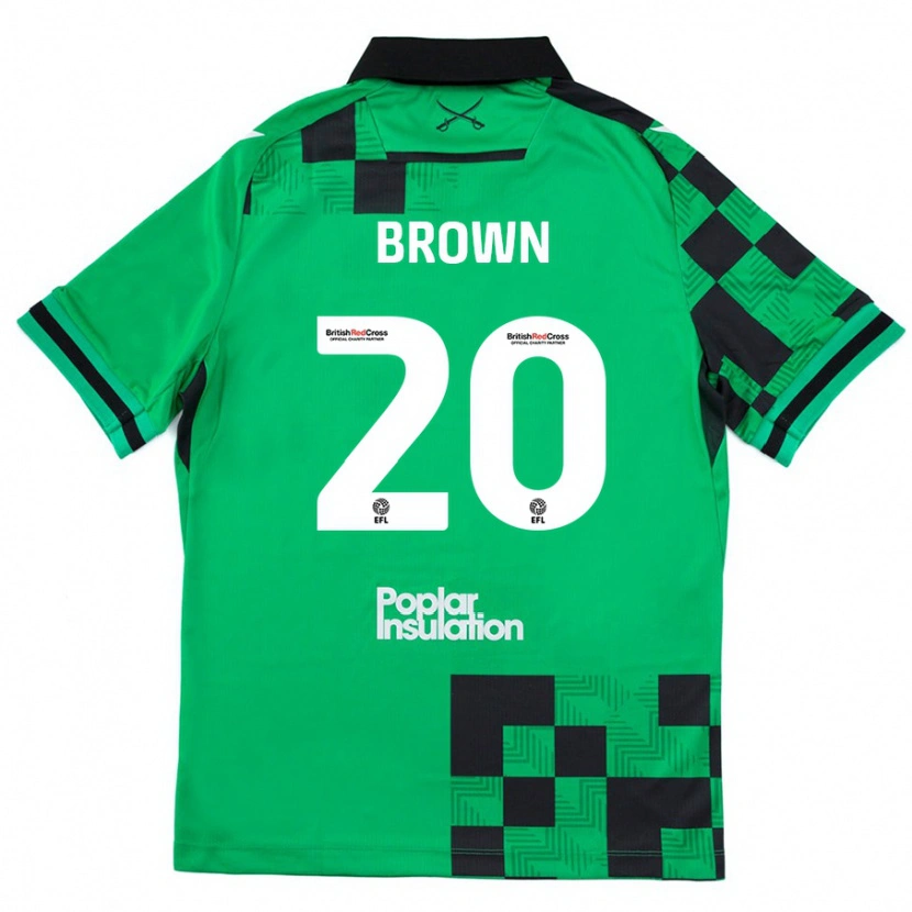 Danxen Dame Jevani Brown #20 Grønn Svart Bortetrøye Drakt Trøye 2024/25 Skjorter T-Skjorte