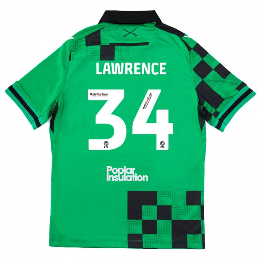 Danxen Dame Jerry Lawrence #34 Grønn Svart Bortetrøye Drakt Trøye 2024/25 Skjorter T-Skjorte