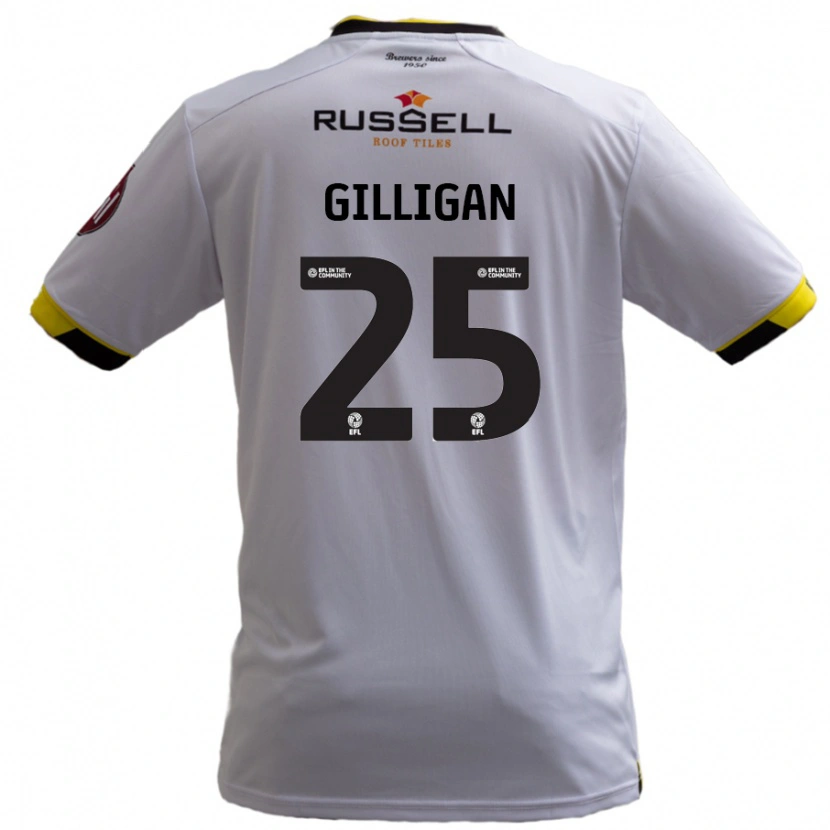 Danxen Dame Ciaran Gilligan #25 Hvit Bortetrøye Drakt Trøye 2024/25 Skjorter T-Skjorte