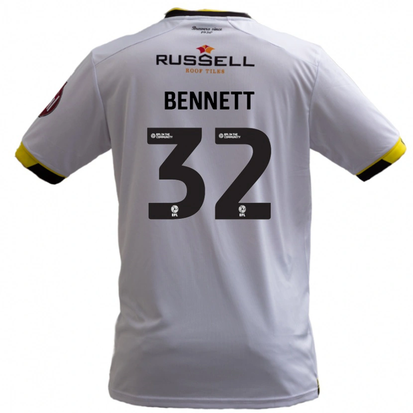 Danxen Dame Mason Bennett #32 Hvit Bortetrøye Drakt Trøye 2024/25 Skjorter T-Skjorte