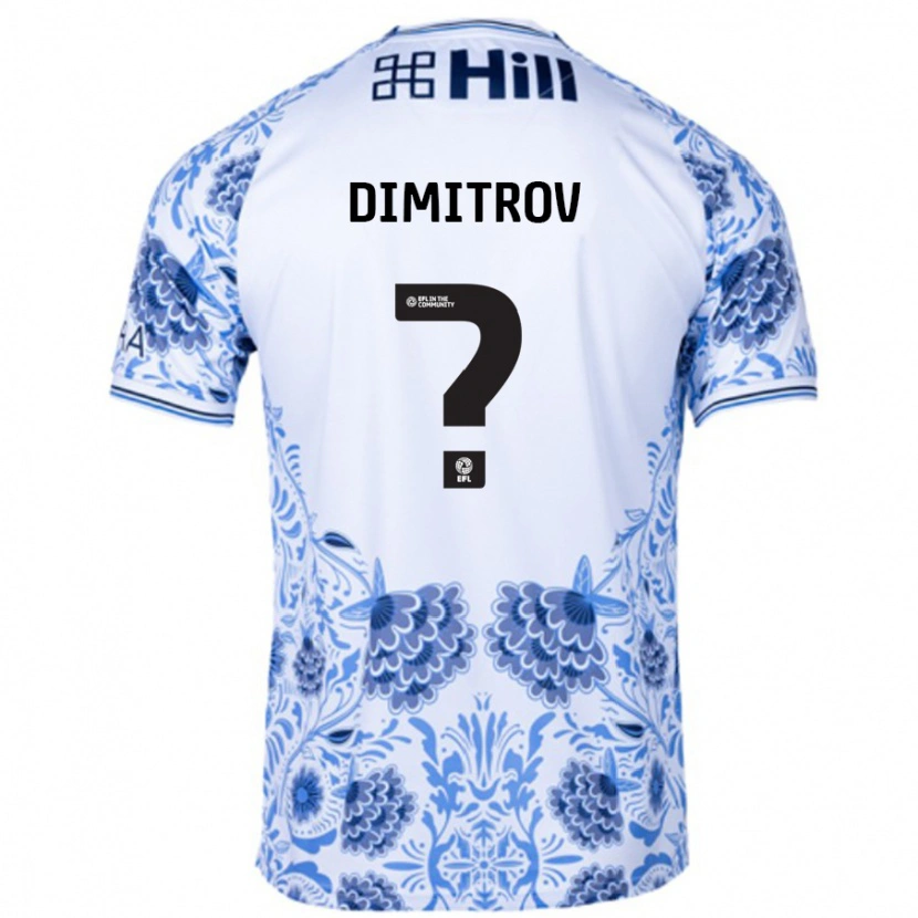 Danxen Dame Aleksandar Dimitrov #0 Hvit Blå Bortetrøye Drakt Trøye 2024/25 Skjorter T-Skjorte