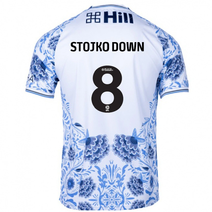 Danxen Dame Alysha Stojko-Down #8 Hvit Blå Bortetrøye Drakt Trøye 2024/25 Skjorter T-Skjorte