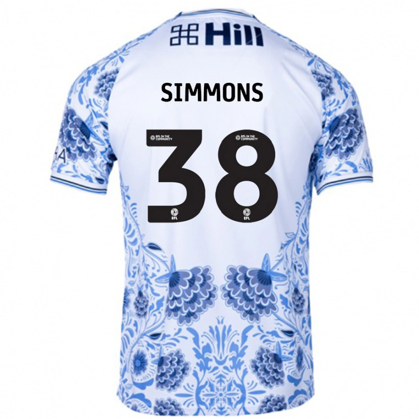 Danxen Dame Bella Simmons #38 Hvit Blå Bortetrøye Drakt Trøye 2024/25 Skjorter T-Skjorte