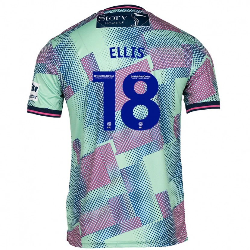 Danxen Dame Jack Ellis #18 Grønn Bortetrøye Drakt Trøye 2024/25 Skjorter T-Skjorte