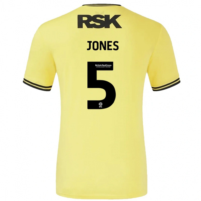 Danxen Dame Lloyd Jones #5 Gul Svart Bortetrøye Drakt Trøye 2024/25 Skjorter T-Skjorte