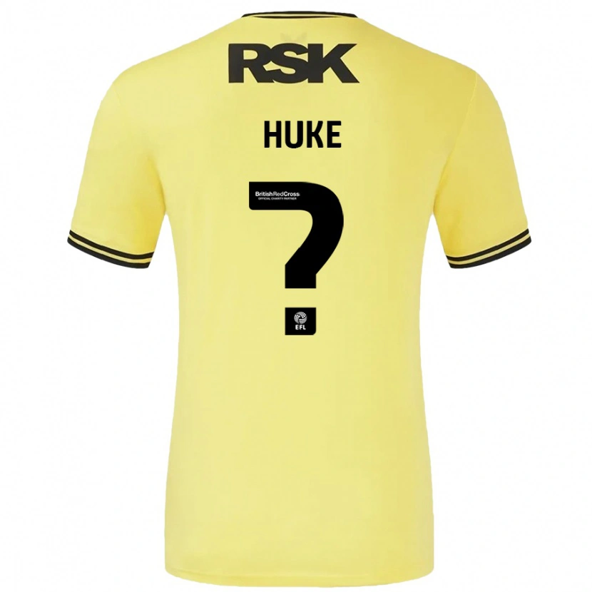 Danxen Dame Ryan Huke #0 Gul Svart Bortetrøye Drakt Trøye 2024/25 Skjorter T-Skjorte