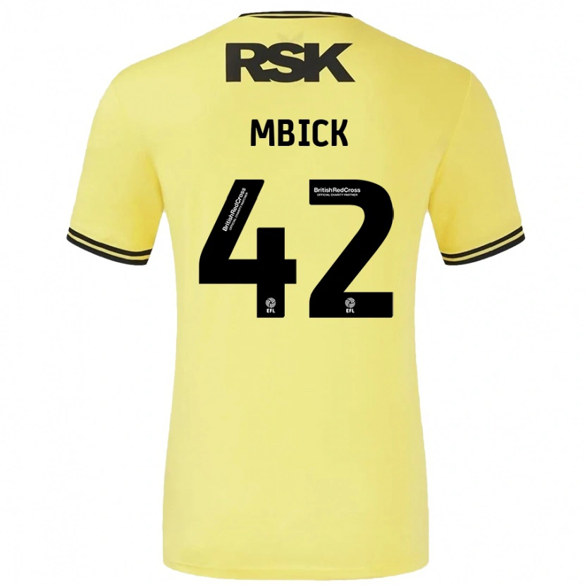 Danxen Dame Micah Mbick #42 Gul Svart Bortetrøye Drakt Trøye 2024/25 Skjorter T-Skjorte