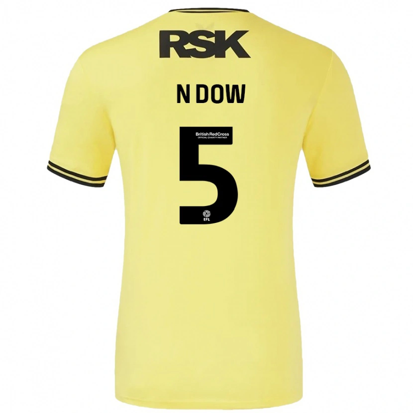 Danxen Dame Elisha N'dow #5 Gul Svart Bortetrøye Drakt Trøye 2024/25 Skjorter T-Skjorte