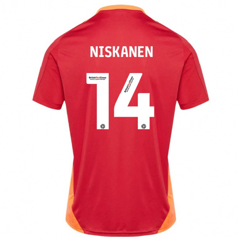 Danxen Dame Ilmari Niskanen #14 Blå Off White Bortetrøye Drakt Trøye 2024/25 Skjorter T-Skjorte