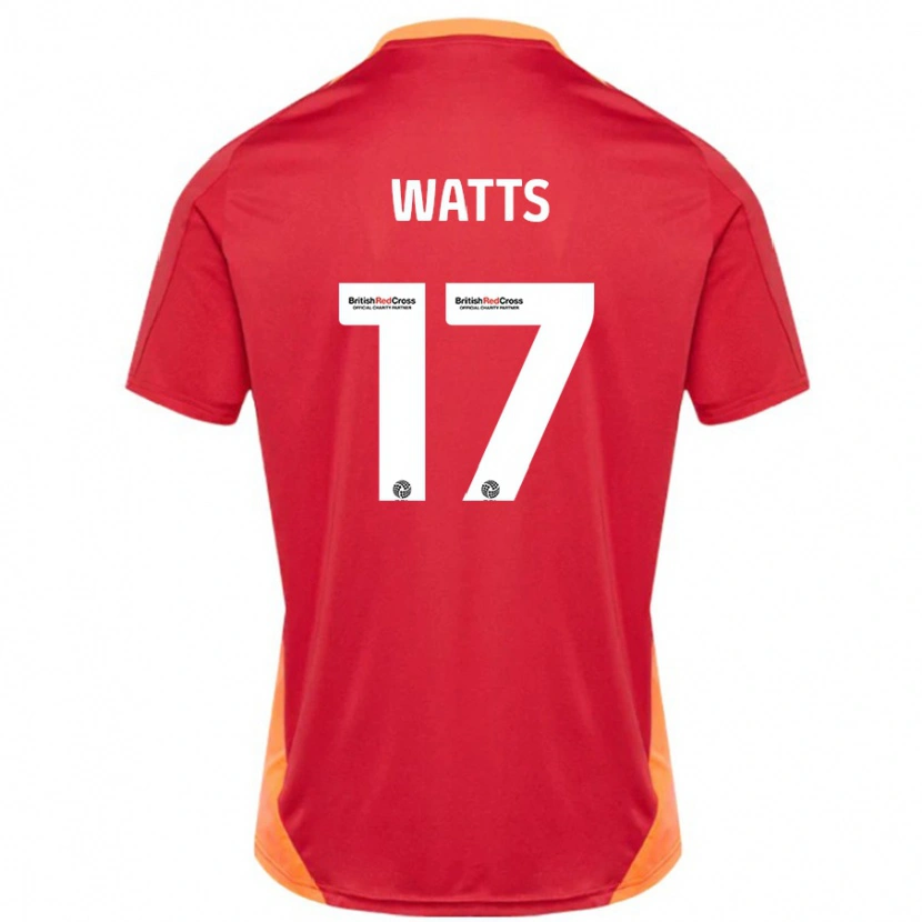 Danxen Dame Caleb Watts #17 Blå Off White Bortetrøye Drakt Trøye 2024/25 Skjorter T-Skjorte