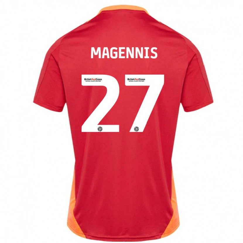 Danxen Dame Josh Magennis #27 Blå Off White Bortetrøye Drakt Trøye 2024/25 Skjorter T-Skjorte