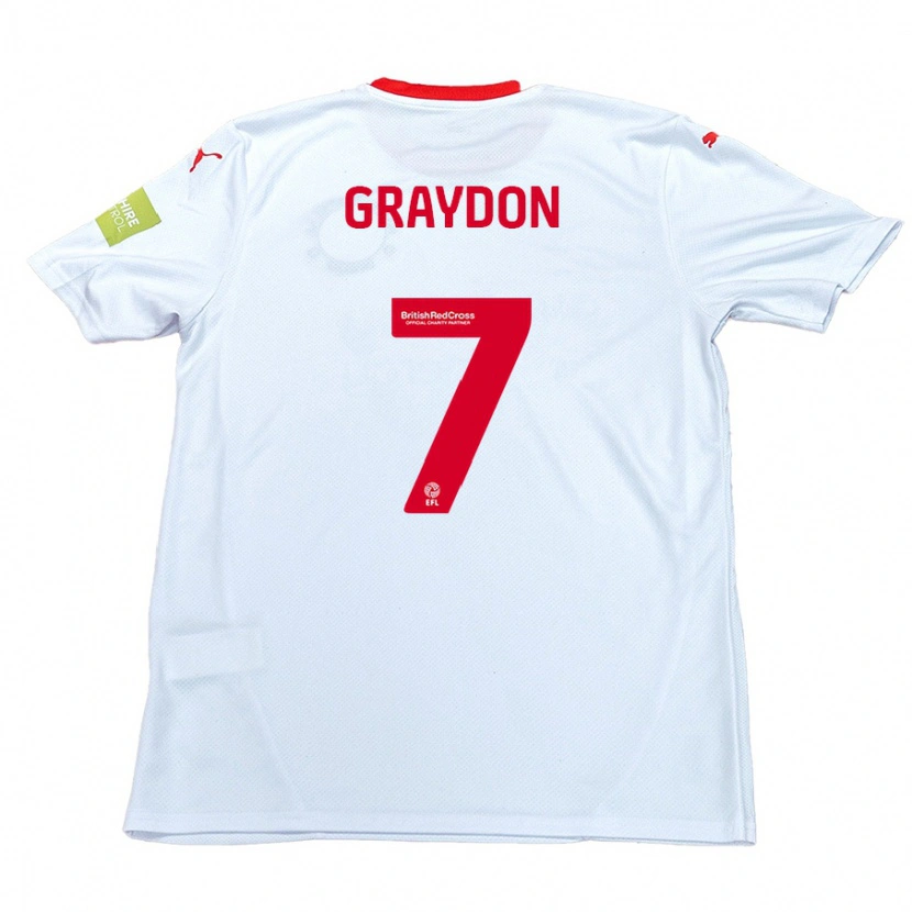 Danxen Dame Ryan Graydon #7 Hvit Bortetrøye Drakt Trøye 2024/25 Skjorter T-Skjorte