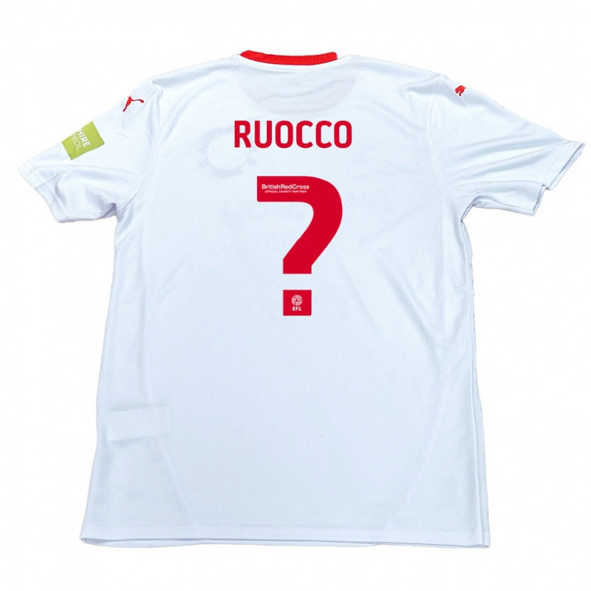 Danxen Dame Alessio Ruocco #0 Hvit Bortetrøye Drakt Trøye 2024/25 Skjorter T-Skjorte