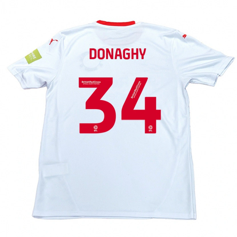Danxen Dame Tom Donaghy #34 Hvit Bortetrøye Drakt Trøye 2024/25 Skjorter T-Skjorte
