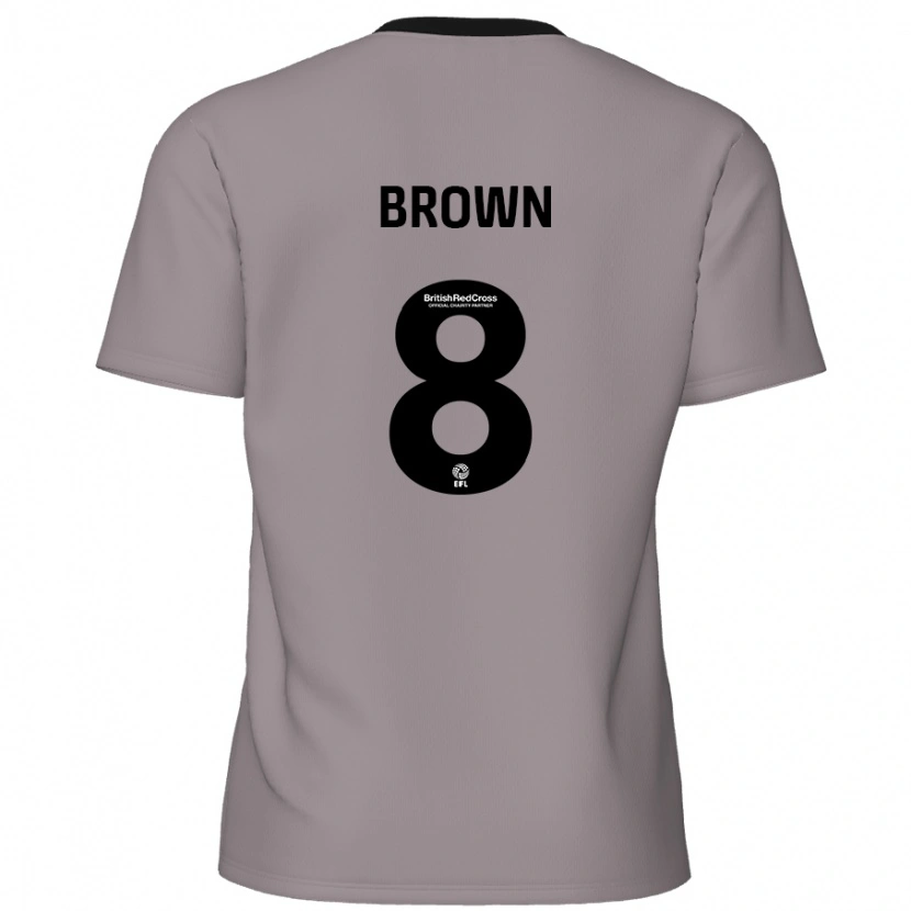 Danxen Dame Jordan Brown #8 Grå Bortetrøye Drakt Trøye 2024/25 Skjorter T-Skjorte