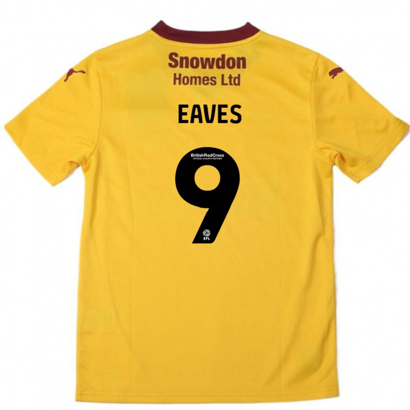 Danxen Dame Tom Eaves #9 Oransje Burgund Bortetrøye Drakt Trøye 2024/25 Skjorter T-Skjorte