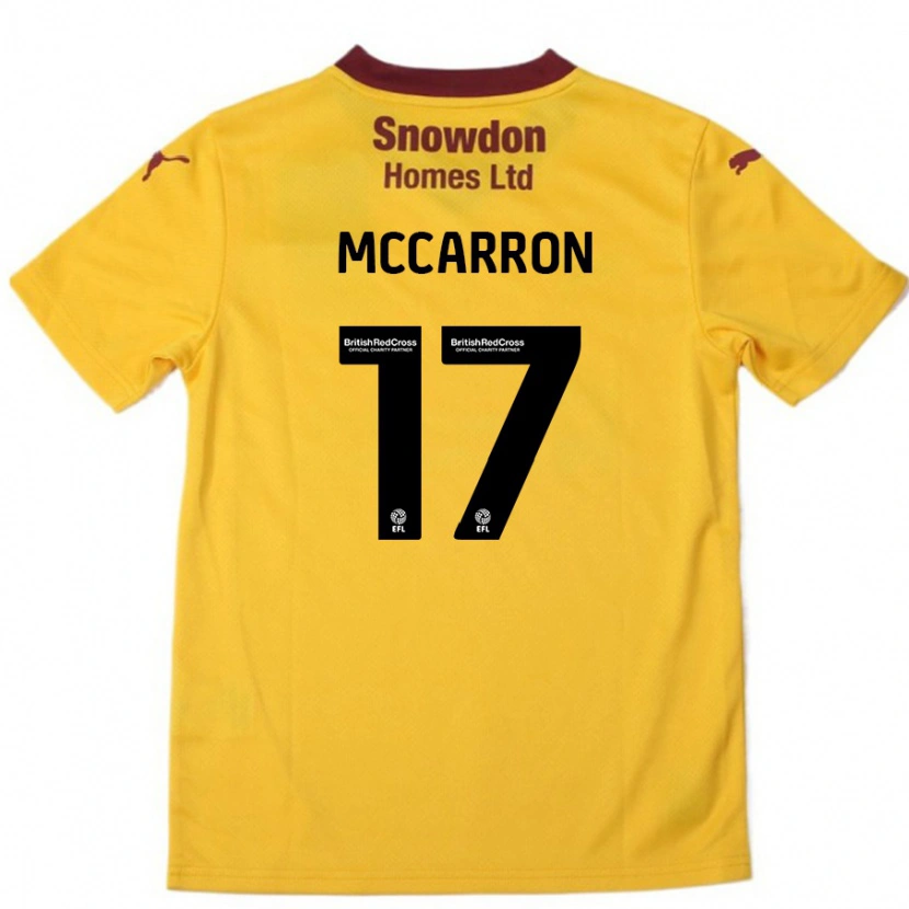 Danxen Dame Liam Mccarron #17 Oransje Burgund Bortetrøye Drakt Trøye 2024/25 Skjorter T-Skjorte