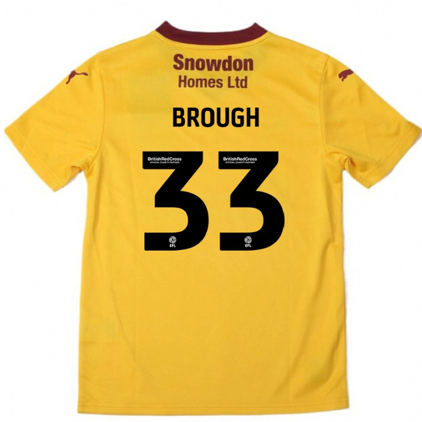 Danxen Dame Patrick Brough #33 Oransje Burgund Bortetrøye Drakt Trøye 2024/25 Skjorter T-Skjorte