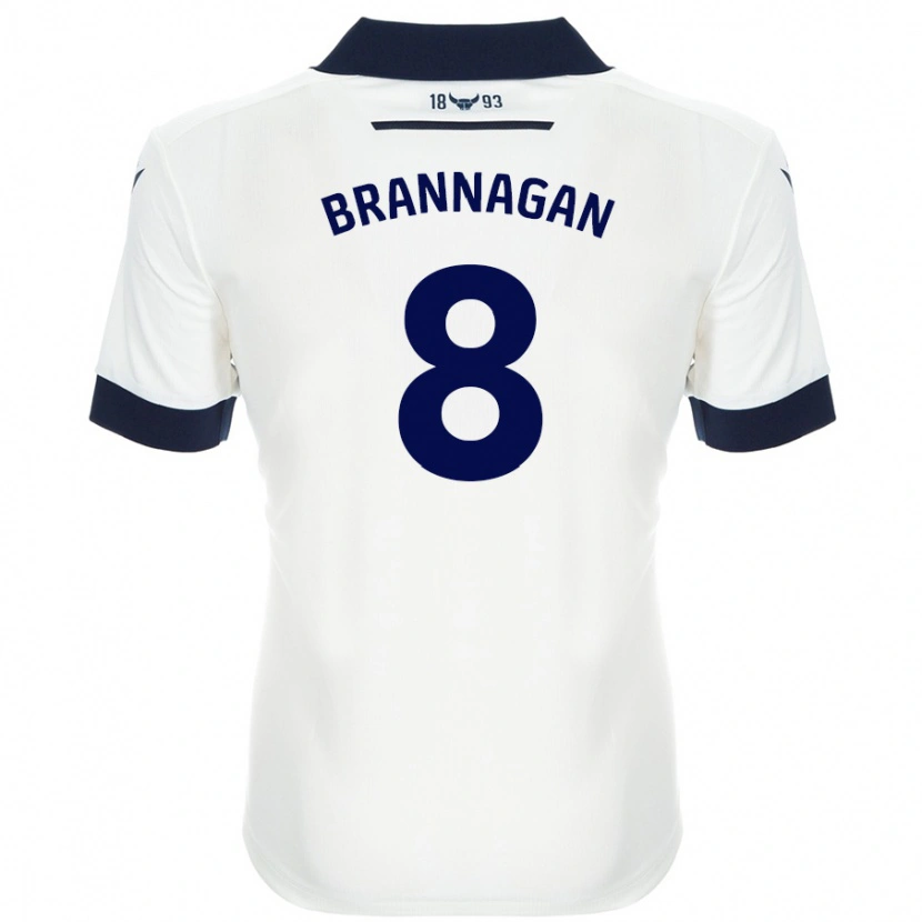 Danxen Dame Cameron Brannagan #8 Hvit Marineblå Bortetrøye Drakt Trøye 2024/25 Skjorter T-Skjorte