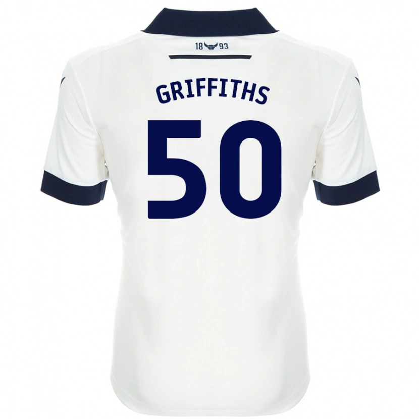 Danxen Dame Louis Griffiths #50 Hvit Marineblå Bortetrøye Drakt Trøye 2024/25 Skjorter T-Skjorte