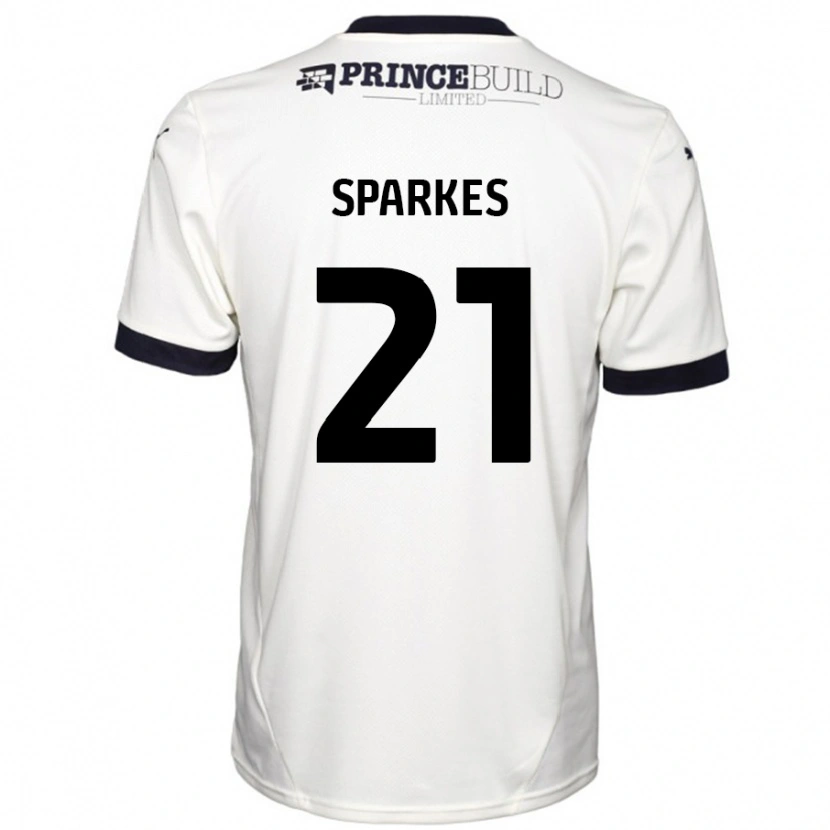Danxen Dame Jack Sparkes #21 Off White Svart Bortetrøye Drakt Trøye 2024/25 Skjorter T-Skjorte