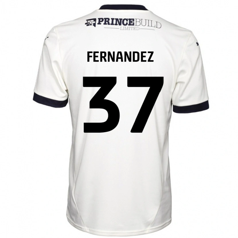 Danxen Dame Emmanuel Fernandez #37 Off White Svart Bortetrøye Drakt Trøye 2024/25 Skjorter T-Skjorte