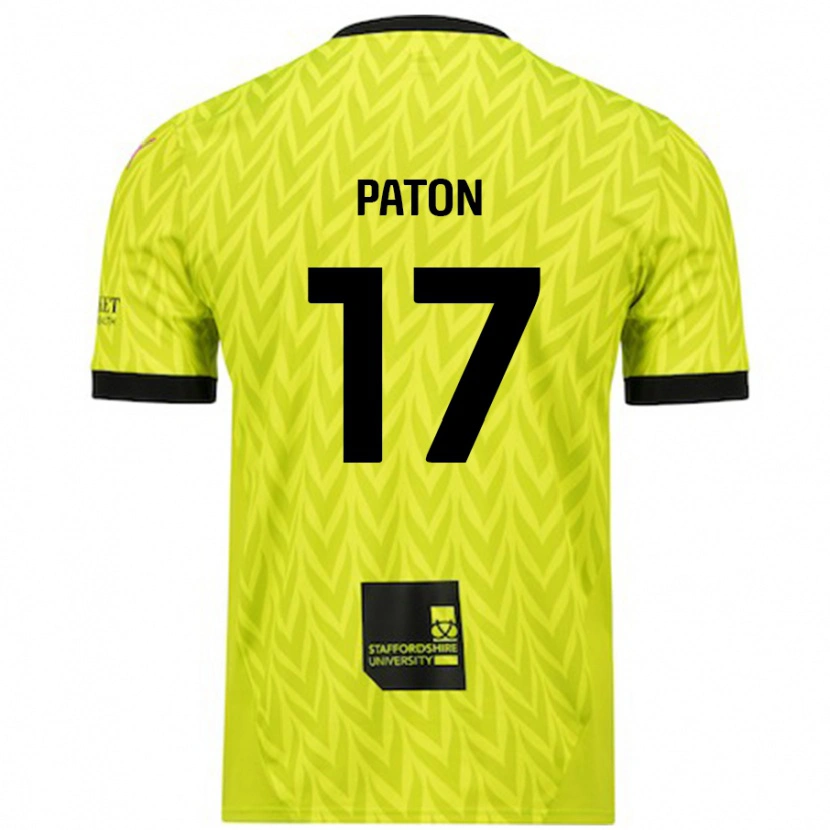 Danxen Dame Ruari Paton #17 Fluorescerende Grønn Bortetrøye Drakt Trøye 2024/25 Skjorter T-Skjorte