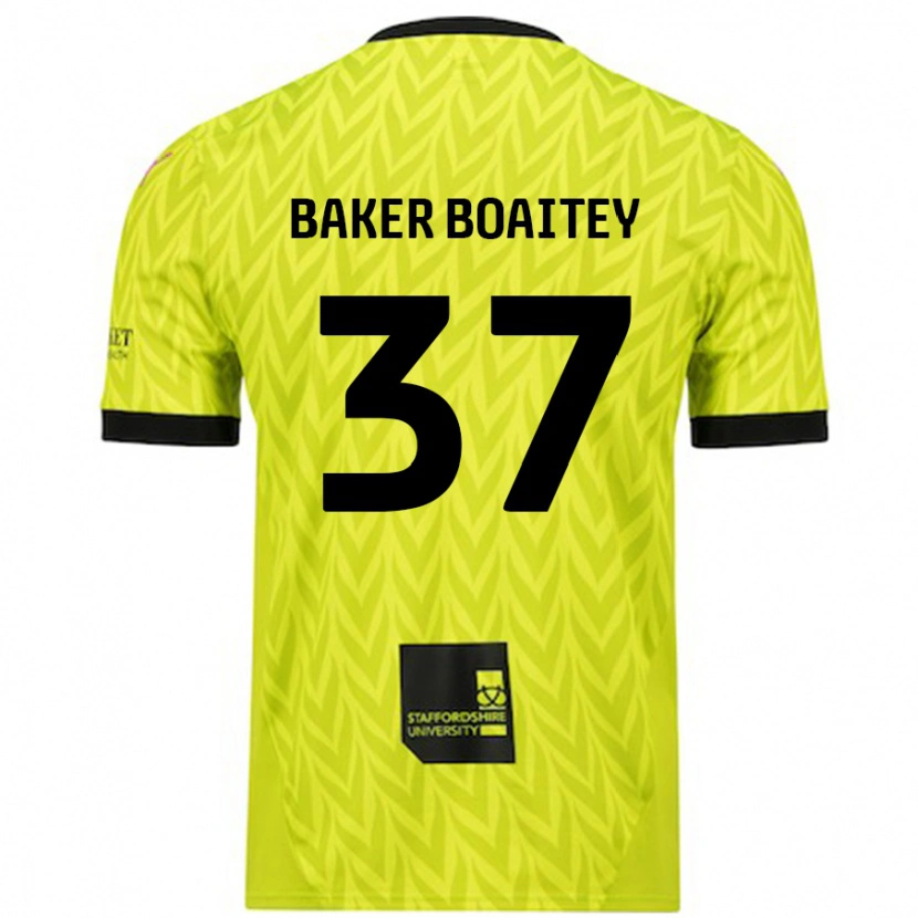 Danxen Dame Benicio Baker-Boaitey #37 Fluorescerende Grønn Bortetrøye Drakt Trøye 2024/25 Skjorter T-Skjorte