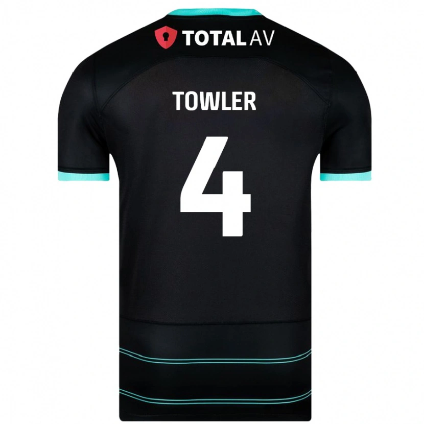 Danxen Dame Ryley Towler #4 Svart Bortetrøye Drakt Trøye 2024/25 Skjorter T-Skjorte