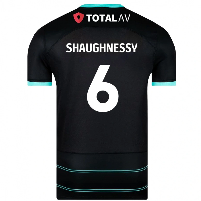 Danxen Dame Conor Shaughnessy #6 Svart Bortetrøye Drakt Trøye 2024/25 Skjorter T-Skjorte