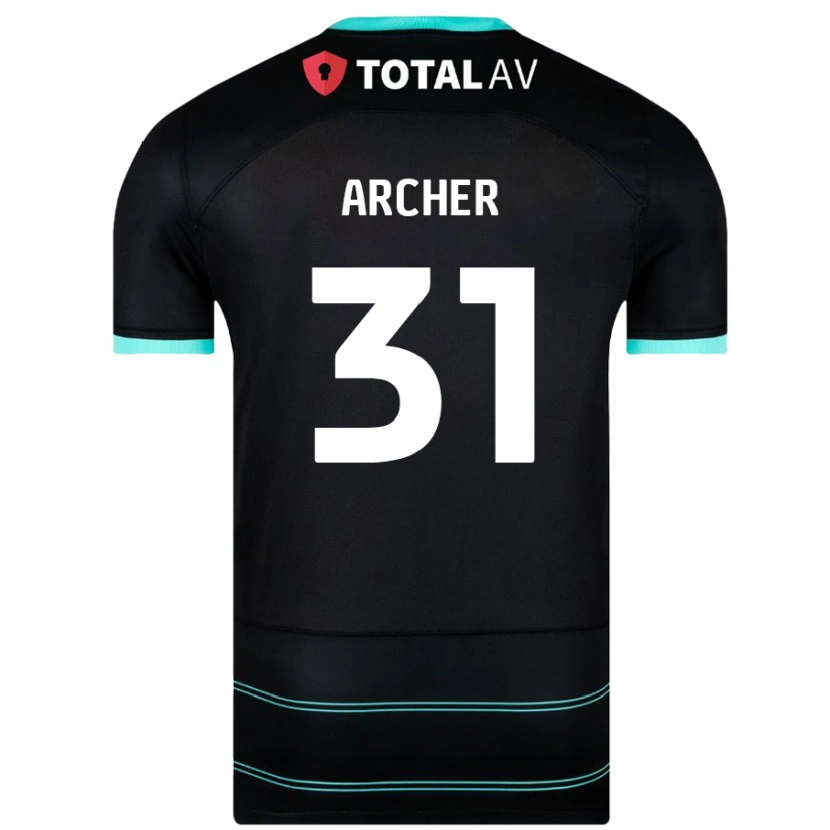 Danxen Dame Jordan Archer #31 Svart Bortetrøye Drakt Trøye 2024/25 Skjorter T-Skjorte