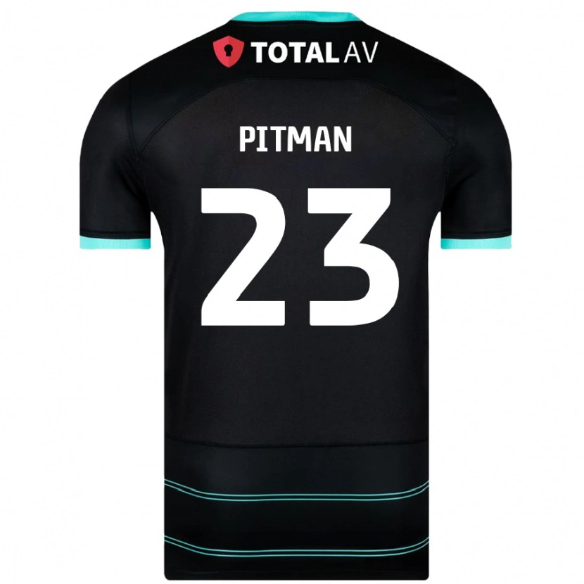 Danxen Dame Emily Pitman #23 Svart Bortetrøye Drakt Trøye 2024/25 Skjorter T-Skjorte