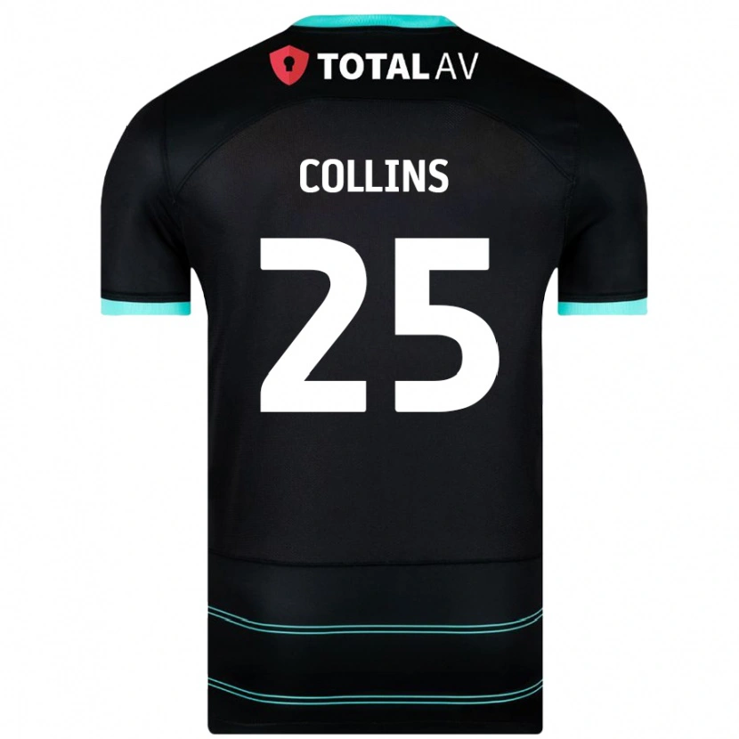 Danxen Dame Izzy Collins #25 Svart Bortetrøye Drakt Trøye 2024/25 Skjorter T-Skjorte