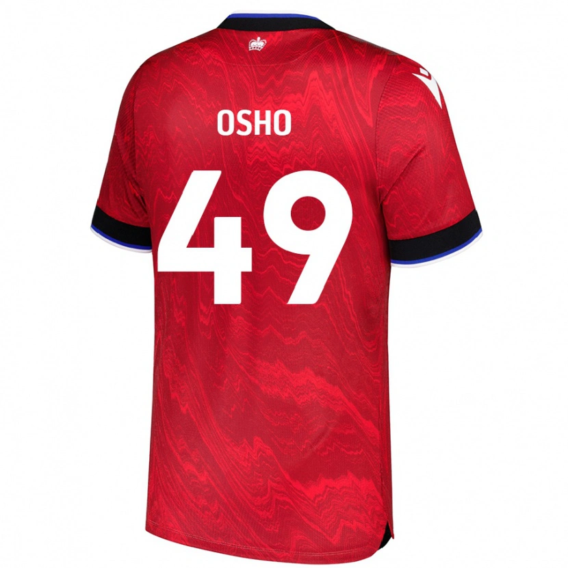 Danxen Dame Emmanuel Osho #49 Rød Svart Bortetrøye Drakt Trøye 2024/25 Skjorter T-Skjorte