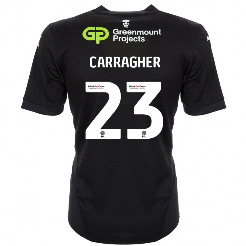 Danxen Dame James Carragher #23 Svart Bortetrøye Drakt Trøye 2024/25 Skjorter T-Skjorte