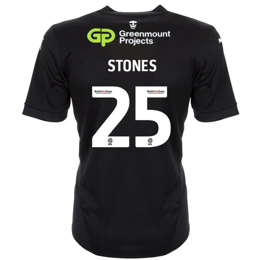 Danxen Dame Josh Stones #25 Svart Bortetrøye Drakt Trøye 2024/25 Skjorter T-Skjorte