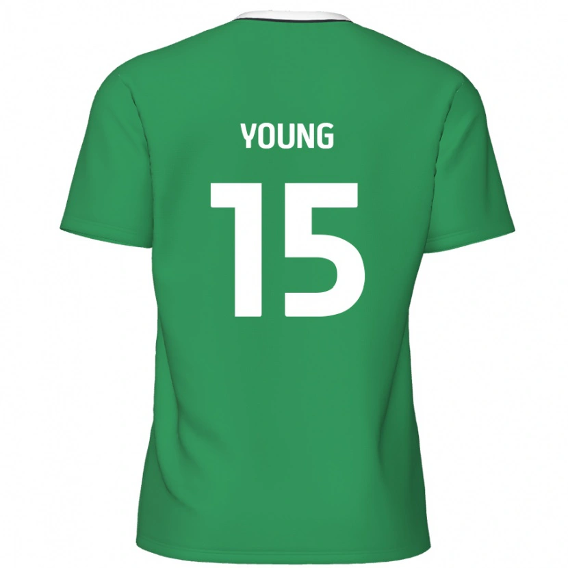 Danxen Dame Jack Young #15 Grønne Hvite Striper Bortetrøye Drakt Trøye 2024/25 Skjorter T-Skjorte