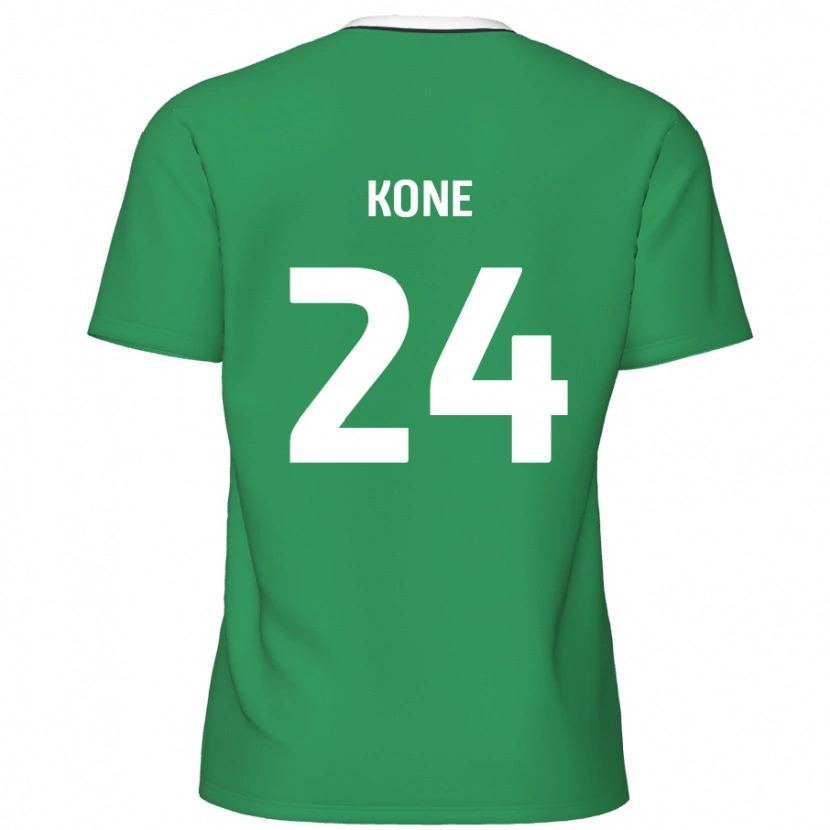Danxen Dame Richard Kone #24 Grønne Hvite Striper Bortetrøye Drakt Trøye 2024/25 Skjorter T-Skjorte