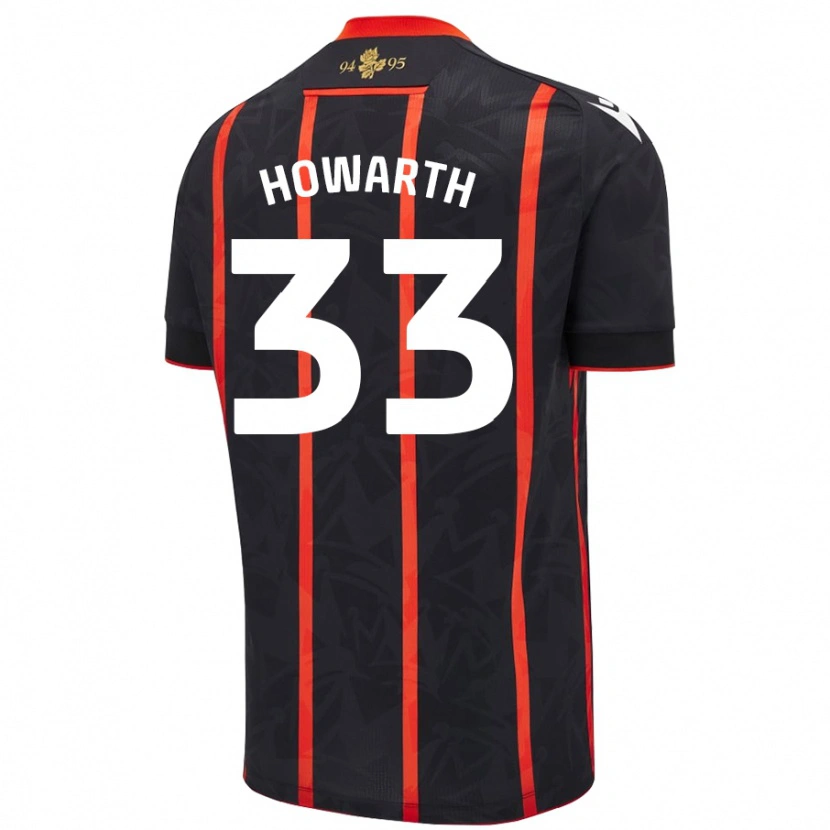 Danxen Dame Taylor Howarth #33 Svart Rød Bortetrøye Drakt Trøye 2024/25 Skjorter T-Skjorte