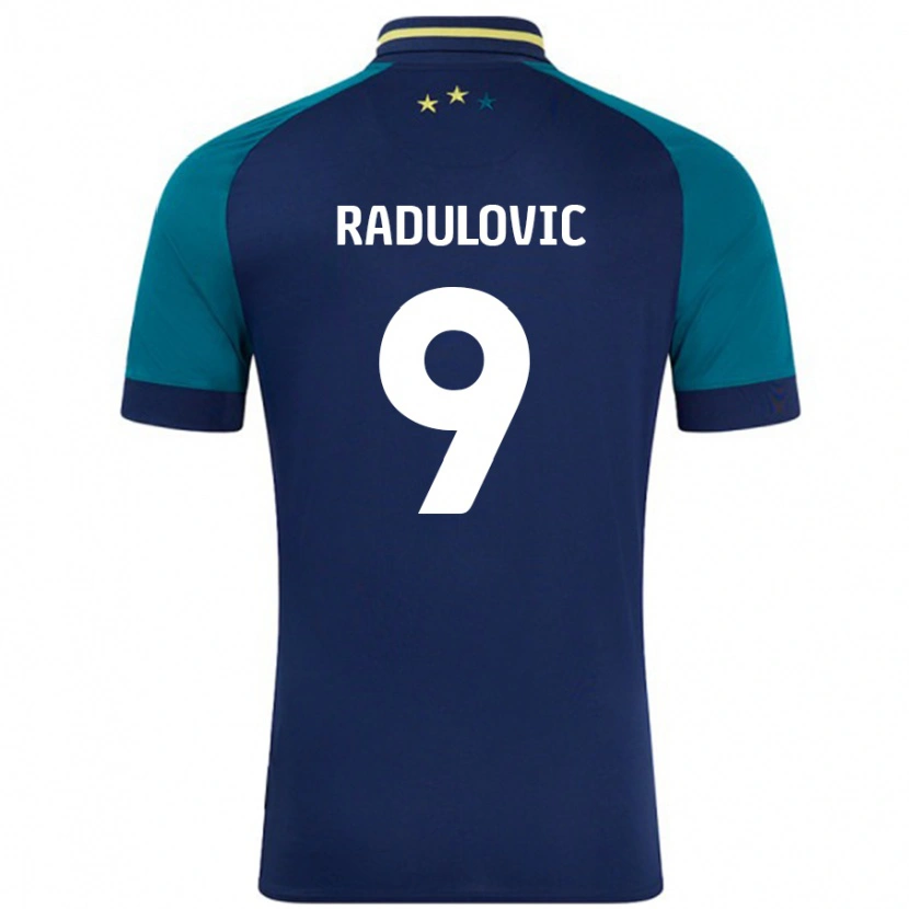 Danxen Dame Bojan Radulovic #9 Marine Mørkegrønn Bortetrøye Drakt Trøye 2024/25 Skjorter T-Skjorte
