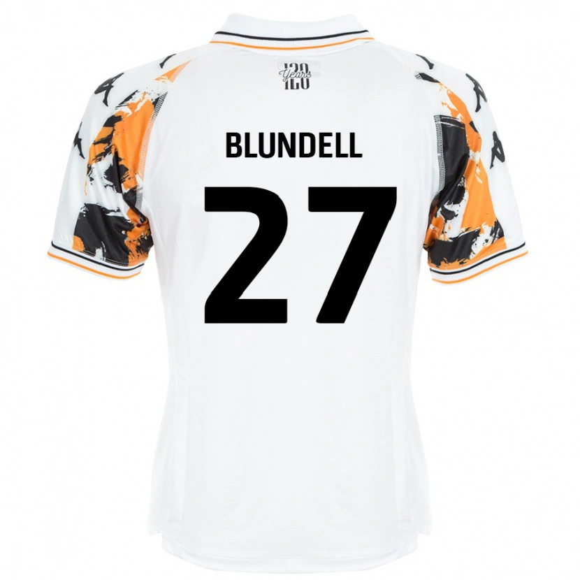 Danxen Dame Maddie Blundell #27 Hvit Bortetrøye Drakt Trøye 2024/25 Skjorter T-Skjorte