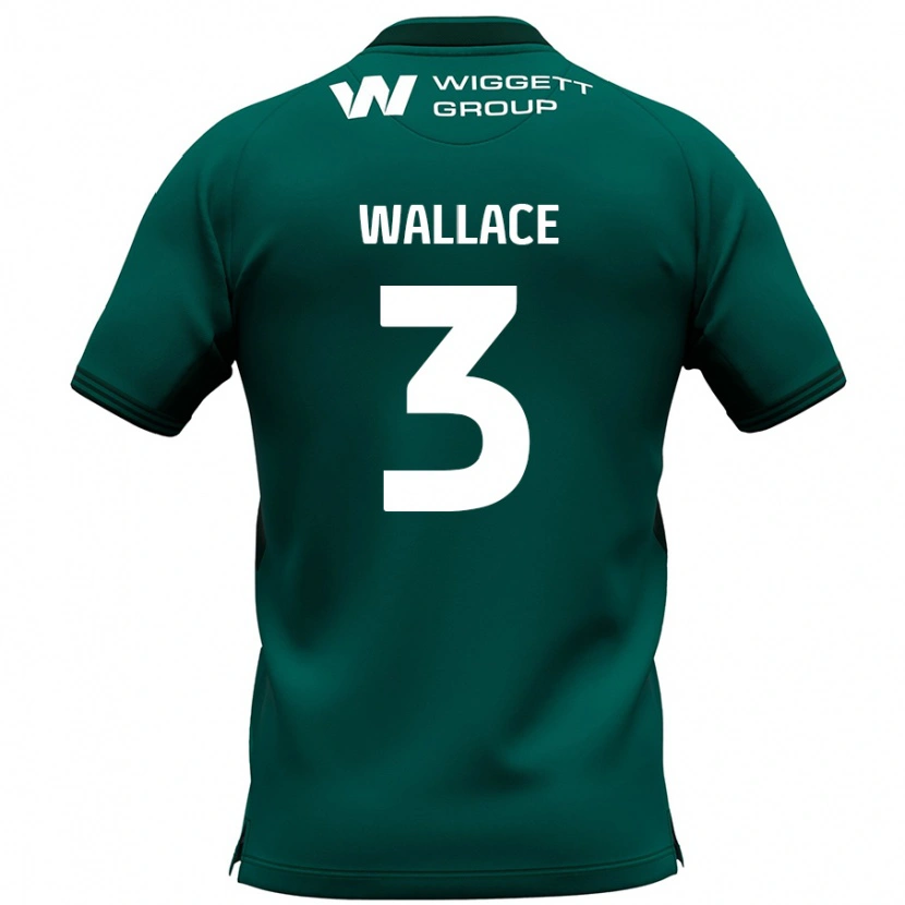 Danxen Dame Murray Wallace #3 Grønn Bortetrøye Drakt Trøye 2024/25 Skjorter T-Skjorte
