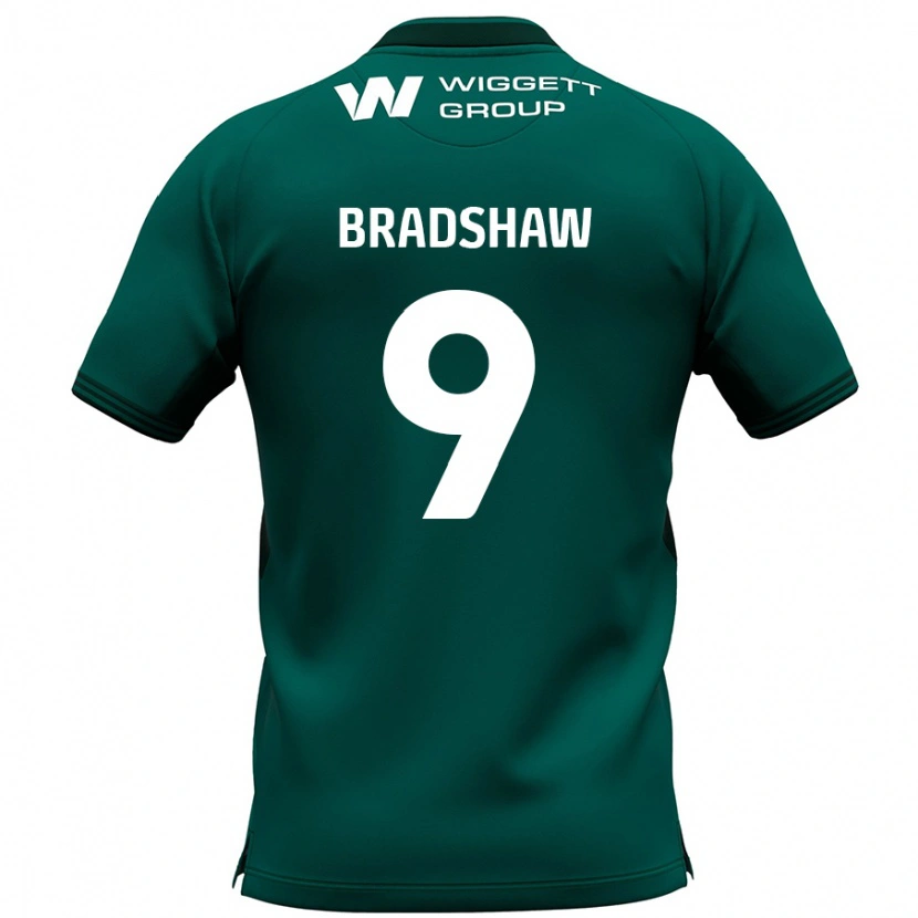 Danxen Dame Tom Bradshaw #9 Grønn Bortetrøye Drakt Trøye 2024/25 Skjorter T-Skjorte