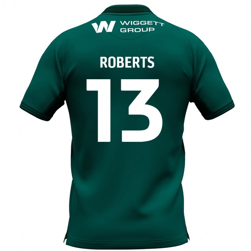 Danxen Dame Liam Roberts #13 Grønn Bortetrøye Drakt Trøye 2024/25 Skjorter T-Skjorte